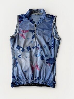 WEIMOSTAR Women Cycling Jersey Top Activewear Sleeveless Butterfly Floral Y2K M